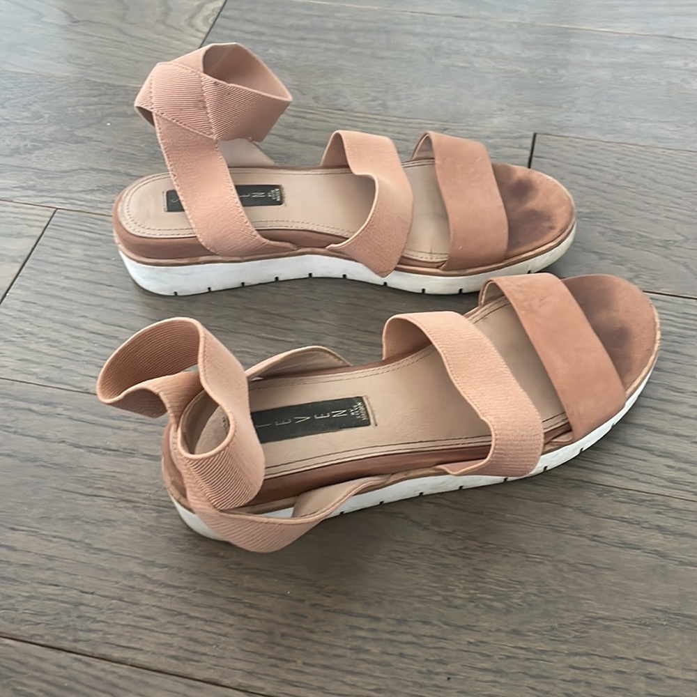 STEVE MADDEN PINK BLUSH NUDE STRETCHY SUMMER ESPADRILLE SANDAL SIZE 7.5 - Picture 5 of 6